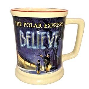 The Polar Express Cup BELIEVE 3D Raised 15 Oz Ceramic Coffee  Hot Chocolate Mug